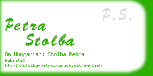 petra stolba business card